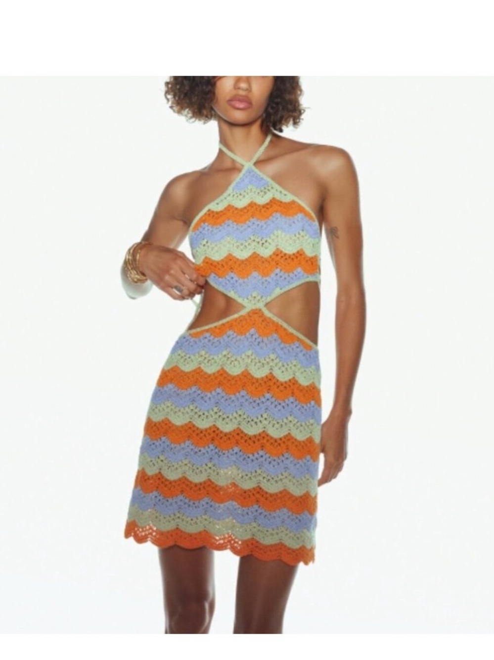 New: Zara Limited Edition Crochet Cut Out Dress. Size Small